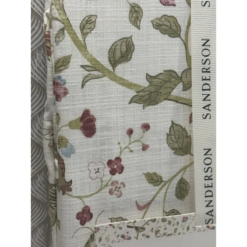 Sanderson Tablecloth 70” Round Aril's Garden Floral Birds 100% Cotton NEW